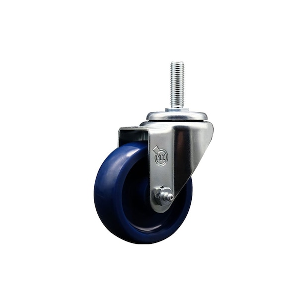 35 Inch Solid Polyurethane Wheel Swivel 58 Inch Threaded Stem Caster Service Caster
